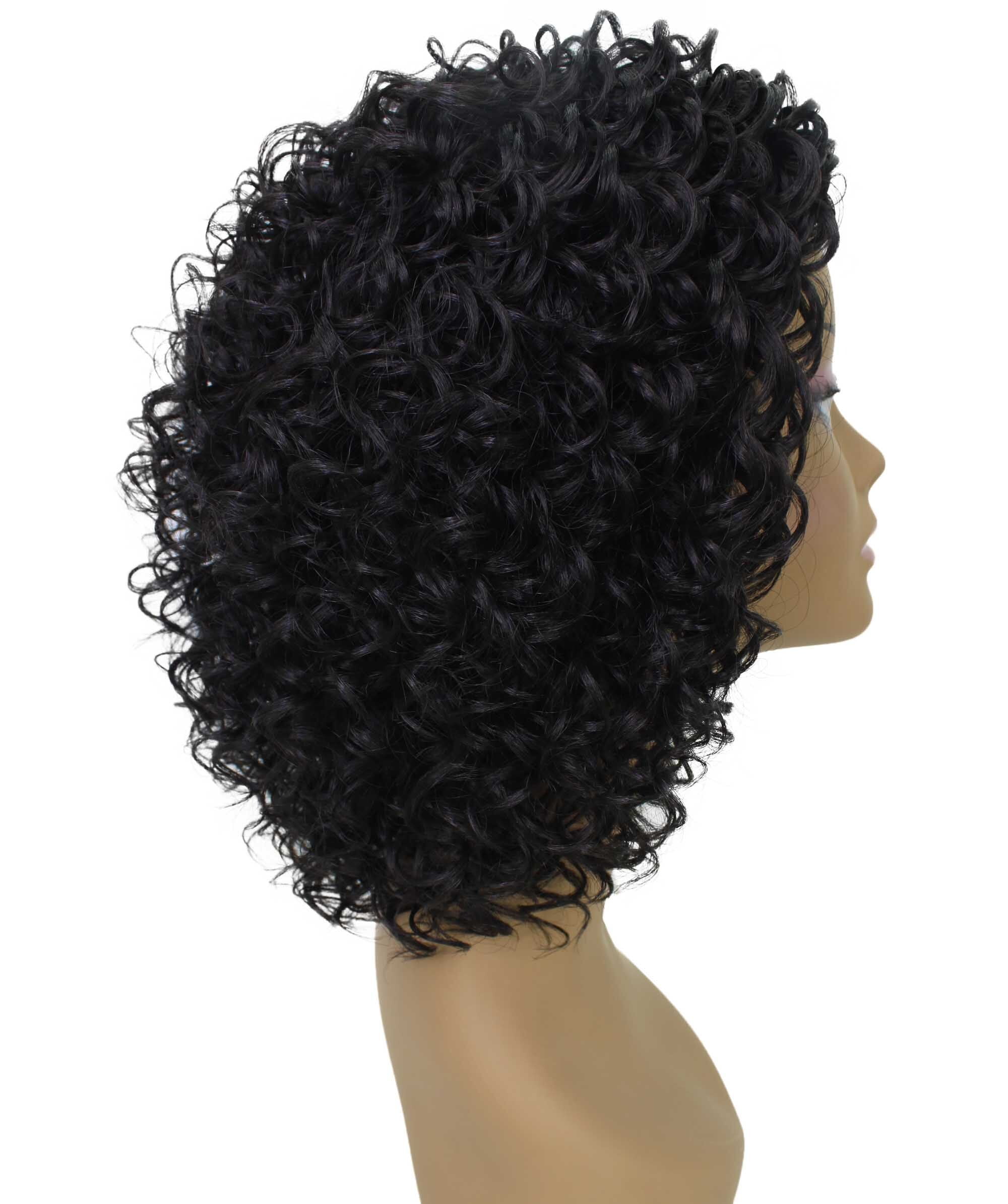 LUXLUXE 13.5" Kinky Curly Half Wig for Black Women – Mixed Hair Fluffy Short Layered Drawstring Headband Wig for Daily Wear, Parties & Events