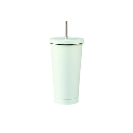 

wrea Stainless Steel Vacuum Flask Leakproof Insulative Detachable Straw 500ml Reusable Water Bottle Mug Drinking Supplies
