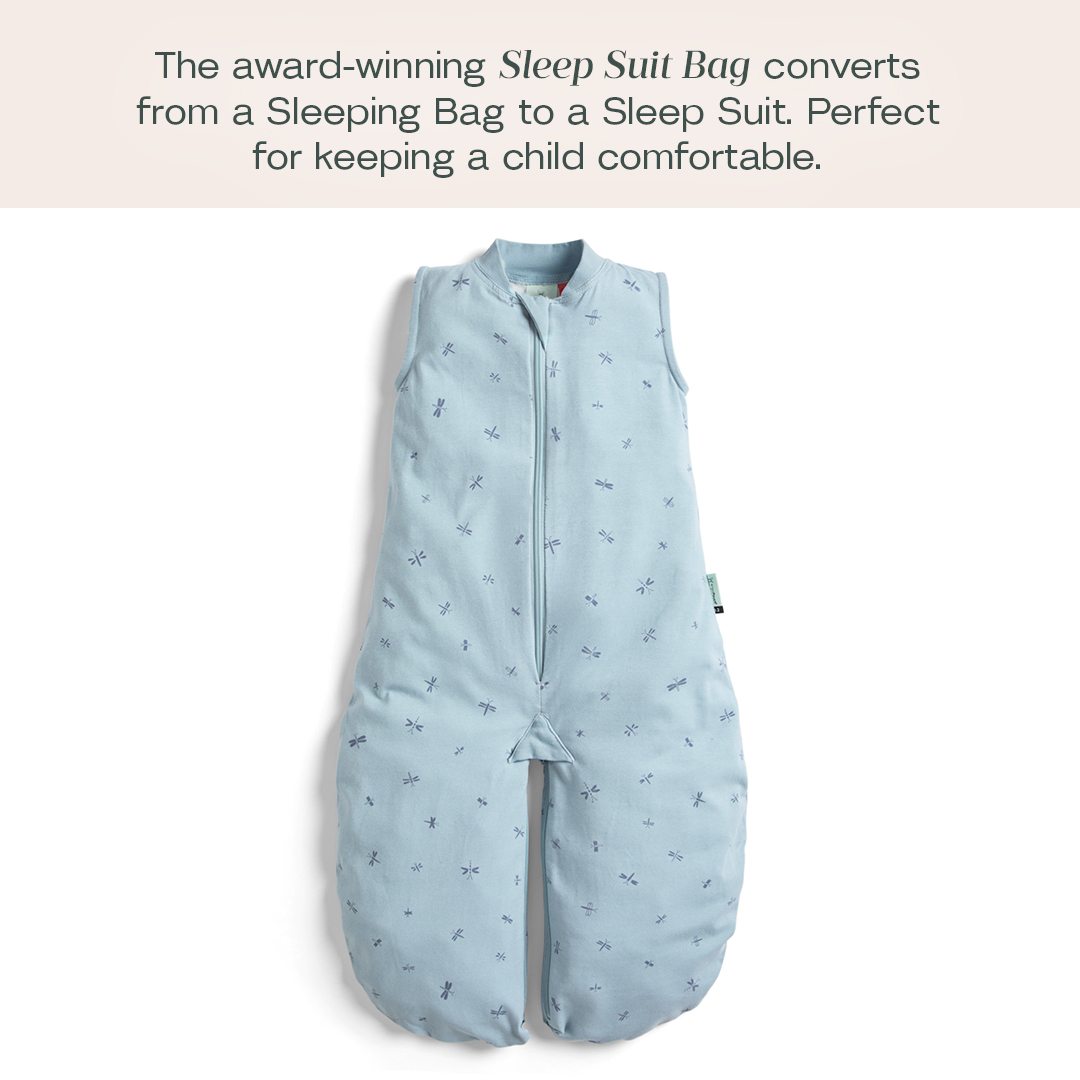 ergoPouch 0.2 TOG Baby Sleep Sack – 100% Organic Cotton Baby Sleep Suit Bag for Cozy Baby’s Night – Our Sleeping Bag for Kids converts to Sleep Suit with Legs, Baby Blanket (Dragonflies, 8-24 Months)