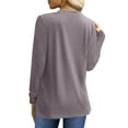thumbnail image 5 of UVN Blouses for Women Pleated Long Sleeve Shirts Casual Crew Neck Tunic Tops, 5 of 9