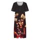 thumbnail image 3 of Vestido Gibobby Mujer Casual de Playa Verano Holgado Cuello Redondo Estampado Floral Manga Corta Mini, 3 of 5