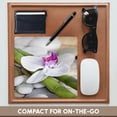 thumbnail image 4 of 3dRose, White orchid flower on green bamboo stick with pebbles, MousePad, 4 of 7