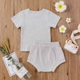 thumbnail image 4 of Pejock Infant Toddler Baby Girls Boys Clothes Outfits Shirt Short Sets Summer Stripe T-shirt Short Sleeve Shorts 2 Piece Set Multi- Style, 6-12Months, 4 of 6