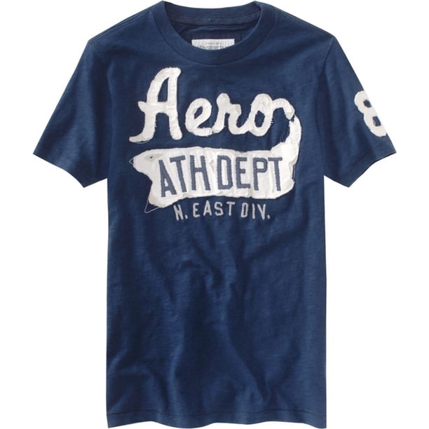 Aeropostale - Camiseta gráfica para hombre Aero Ath Dept, azul, XS