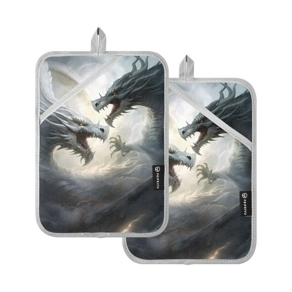ALAZA Dragons Pot Holders Set of 2 Heat Resistant Kitchen Oven Mitts