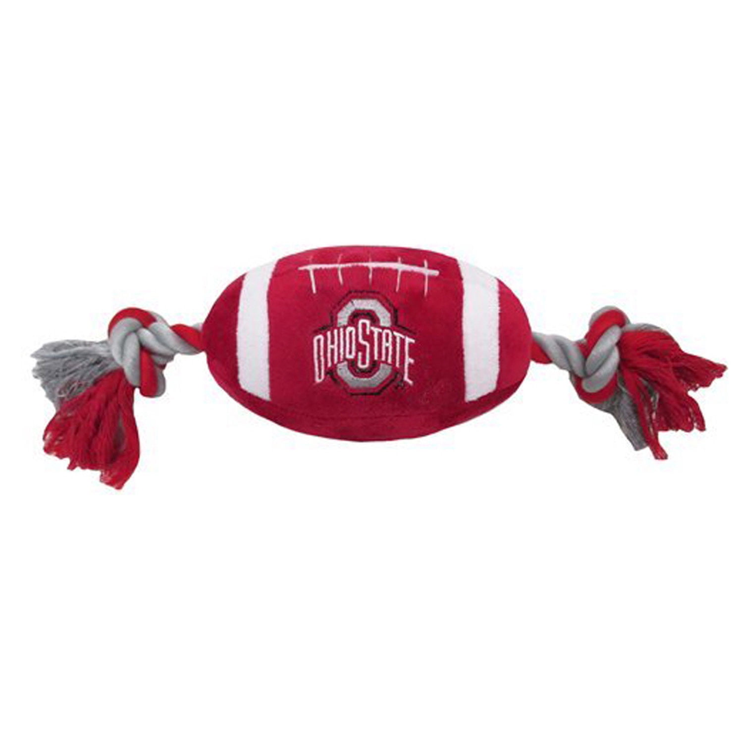 Pets First Collegiate Ohio State Buckeyes Plush Football Rope Toy for Dogs & Cats Soft, Chewy