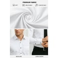 thumbnail image 5 of Mens Dress Shirts Long Sleeve Button Down Shirts for Men Solid Color Formal Casual Shirts with Pocket White 4XL, 5 of 7