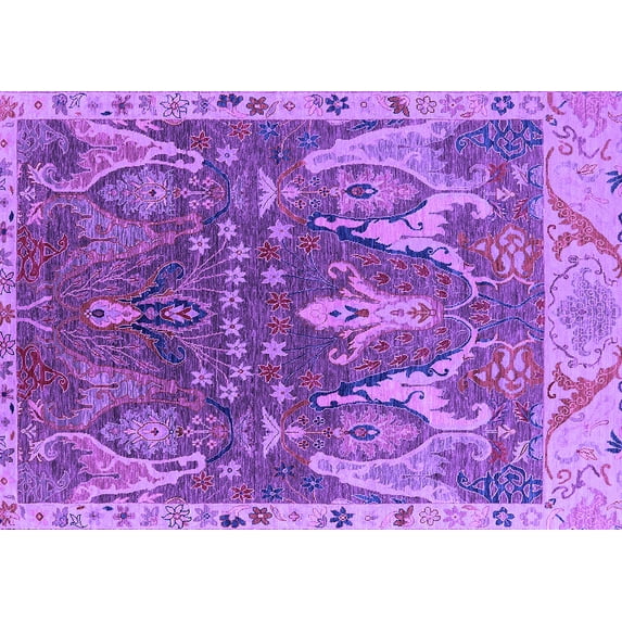 Ahgly Company Indoor Rectangle Oriental Purple Industrial Area Rugs, 8' x 10'