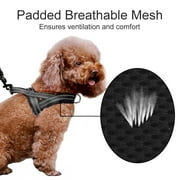 Plutus Pet No Pull Dog Harness with Breathable Mesh Padded, Adjustable Reflective Escape Proof Dog Harness, Quick Fit Dog Vest Harness for Small Medium Large Dogs(XXS, Black)