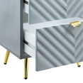 thumbnail image 5 of High Gloss Gray Night Stand with 2 Drawers | Ideal for Bedroom Storage | Metal Legs and MDF | Resolves Storage Limitations, 5 of 5