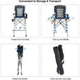 thumbnail image 4 of REDCAMP Padded 31" Bar Height Tall Folding Camping Chairs for Adults, Heavy Duty 330 lbs Directors Chair Foldable with Foot Rest and Cup Holder, Blue, 4 of 9