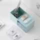 thumbnail image 4 of Organizador de escritorio ABS blanco y azul con 2 cajones y 3 compartimentos | Caja para guardar maquillaje y artículos de oficina, ideal para escritorio, tocador o oficina en casa., 4 of 5