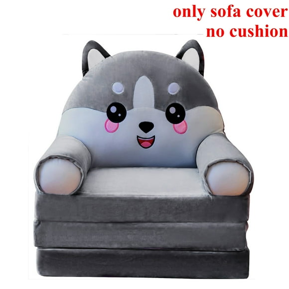zttd plush foldable kids sofa backrest armchair 2 in 1 foldable children sofa cute cartoon lazy sofa children flip open sofa bed for living room bedroom without liner filler a