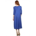 thumbnail image 4 of Women's Relaxed Fit 3/4 Sleeve Round Neck Jersey Knit A-Line Solid Maxi Dress, 4 of 4