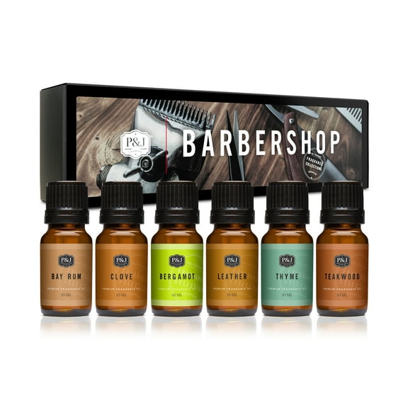P&J Fragrance Oil | Barbershop Set of 6 - Scented Oil for Soap Making, Diffusers, Candle Making, Lotions, Haircare, Slime, and Home Fragrance