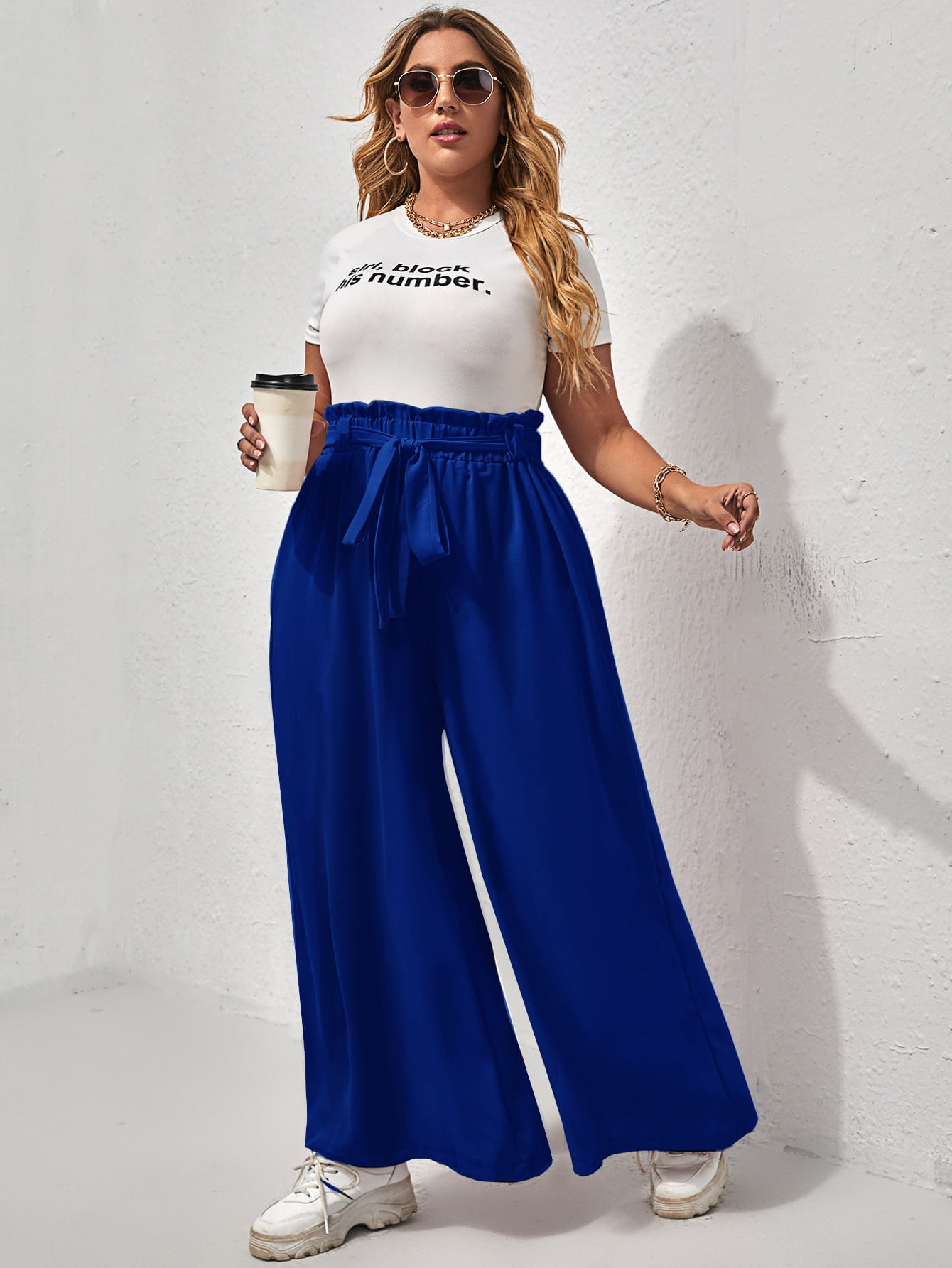 Missguided Plus Paper Bag Waist Belted Trousers | ASOS