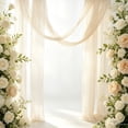 thumbnail image 5 of Wedding Arch Draping Fabric Sheer Curtain Drapes | 30" x 19.6 ft Long Backdrop Curtains for Wedding Anniversary Party, Summer Outdoor Events Drapery, Photo Backgrounds - White, 5 of 6