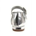 thumbnail image 3 of Mary Jane Dress Shoe Pumps for Girls, Low Heel Hook Loop Buckle, Silver (Size 7 Toddler), 3 of 7
