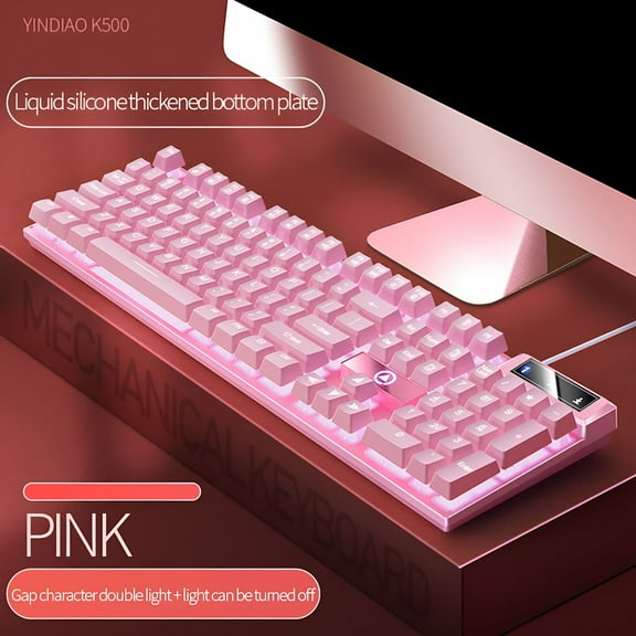 GJX Ergonomic Spill-Resistant Gaming Keyboard, Mechanical Feel, RGB Backlighting, Full-Size USB Wired for PC