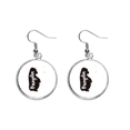 thumbnail image 1 of Orangután blanco y negro animal Pendientes pendientes de plata colgantes joyas señora Unbranded M, 1 of 3