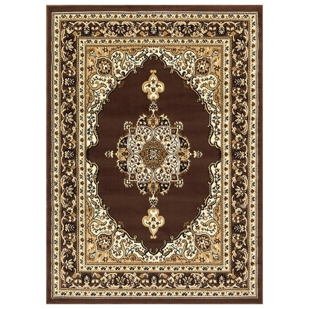 Princess 5x7 Oriental Medallion Area Rug 811 in Brown Brown Walmart