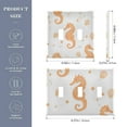 thumbnail image 2 of Yayeee Toggle Light Switch Wall Plate 3-Gang 6.37"x4.48" Decorative Outlet Cover, White Seahorse, 2 of 7