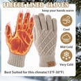 thumbnail image 4 of Bocaoying 3 Pairs Winter Gloves for Women, Touch Screen Elastic Thermal Knit Lining Warm Gloves for Cold Weather, 3D Pattern Windproof Cuff Thicken Gloves, 4 of 7