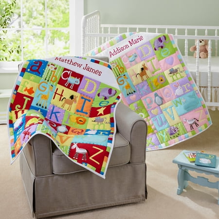 Personalized Baby Alphabet Quilt-Available in Primary or Pastel