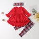 thumbnail image 2 of Ropa Para Bebés Y Niñas, Atuendo Para Niños Pequeños, Camisa De Manga Larga Para El Día De San Valentín, Pelele, Pantalones Estampados, Traje Rojo Odeerbi LM103-5493, 2 of 9