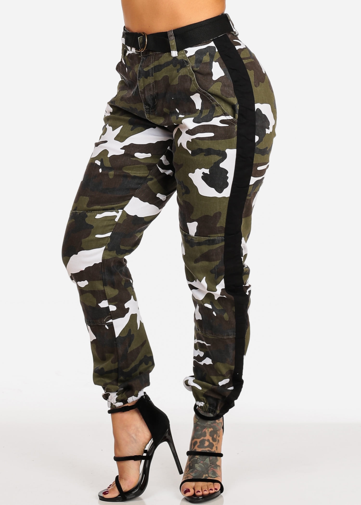 Children Teen Boys Camo Army Military green camouflage Casual Canvas Pants Belt