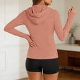 thumbnail image 4 of AherBiu Athletic Jacket for Women Sunproof Lightweight Long Sleeve Full Zip up Hooded Stretch Fitted Running Yoga Tops, 4 of 7