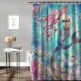 thumbnail image 2 of Orinice  Ocean Mermaid Shower Curtain Set with Rugs and Towel, Include Non-Slip Rug, Toilet Lid Cover, Bath Mat and Towels, Pink Girls Shower Curtain with for Bathroom, Large 60x72, 2 of 7