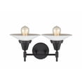 thumbnail image 2 of 447-2W-BK-G1 Innovations Lighting Halophane - 2 Light Bath Vanity-7.25 Inches Tall and 18 Inches Wide-Matte Black Finish-Matte White Halophane Glass, 2 of 2