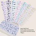 thumbnail image 4 of 144Pcs Press on Nails, Fake Nails, Long Press on Nails Detachable Multiple False Nails Colorful Manicure Full Cover Stick, False Nails Pack Kit for Weddings, Proms, Multi-Color, 4 of 7
