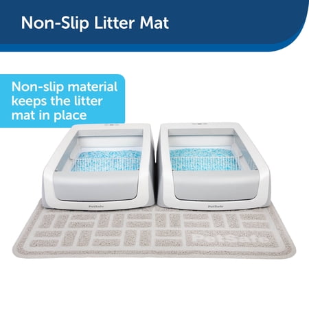 PetSafe Anti-Tracking Litter Mat, Works with All Cat Litter Boxes, Non-Slip, Durable, Gray, Large
