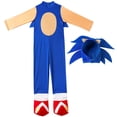 thumbnail image 4 of Conjunto de 4 disfraces de Sonic The Hedgehog para cosplay, mono de anime kawaii con guantes, máscaras y tocado, traje para fiesta de carnaval, 4 of 5