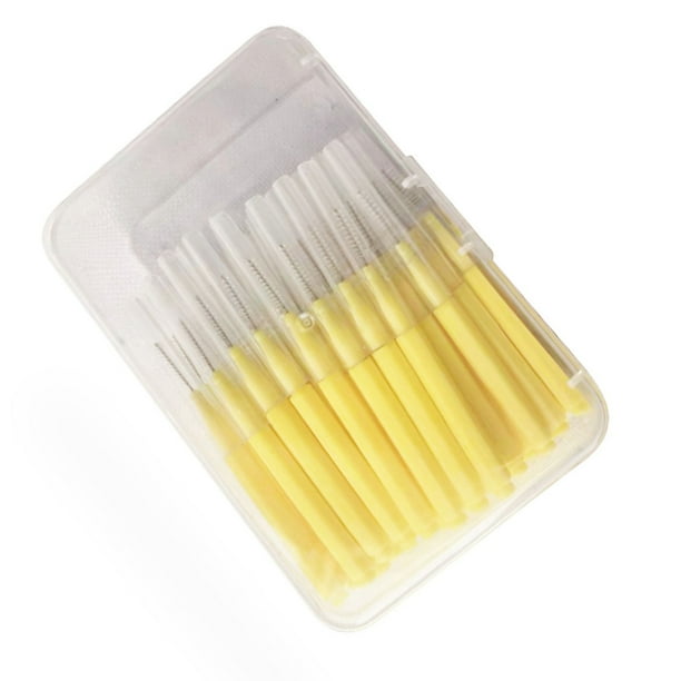 Cepillos Interdentales, 40 Piezas Cepillos Interdentales Para Aparatos Ortopédicos Herramienta De Limpieza De Espacios De Dientes Suaves Amarillo Ultrafino 0,4 Mm Para Viajes Para