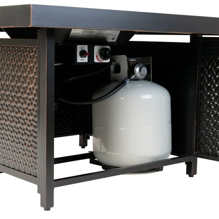Fire Sense - Weyland Square LPG Fire Pit - Antique Bronze