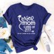 thumbnail image 2 of Gibobby Camisetas de verano para mujer Mujeres Casual Impresión Mangas Cuello Redondo Camiseta Suelta Blusa Tops(Azul,G), 2 of 4
