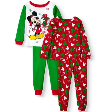 Mickey Mouse - Mickey Mouse Toddler Boy Long Sleeve Christmas Pajamas ...