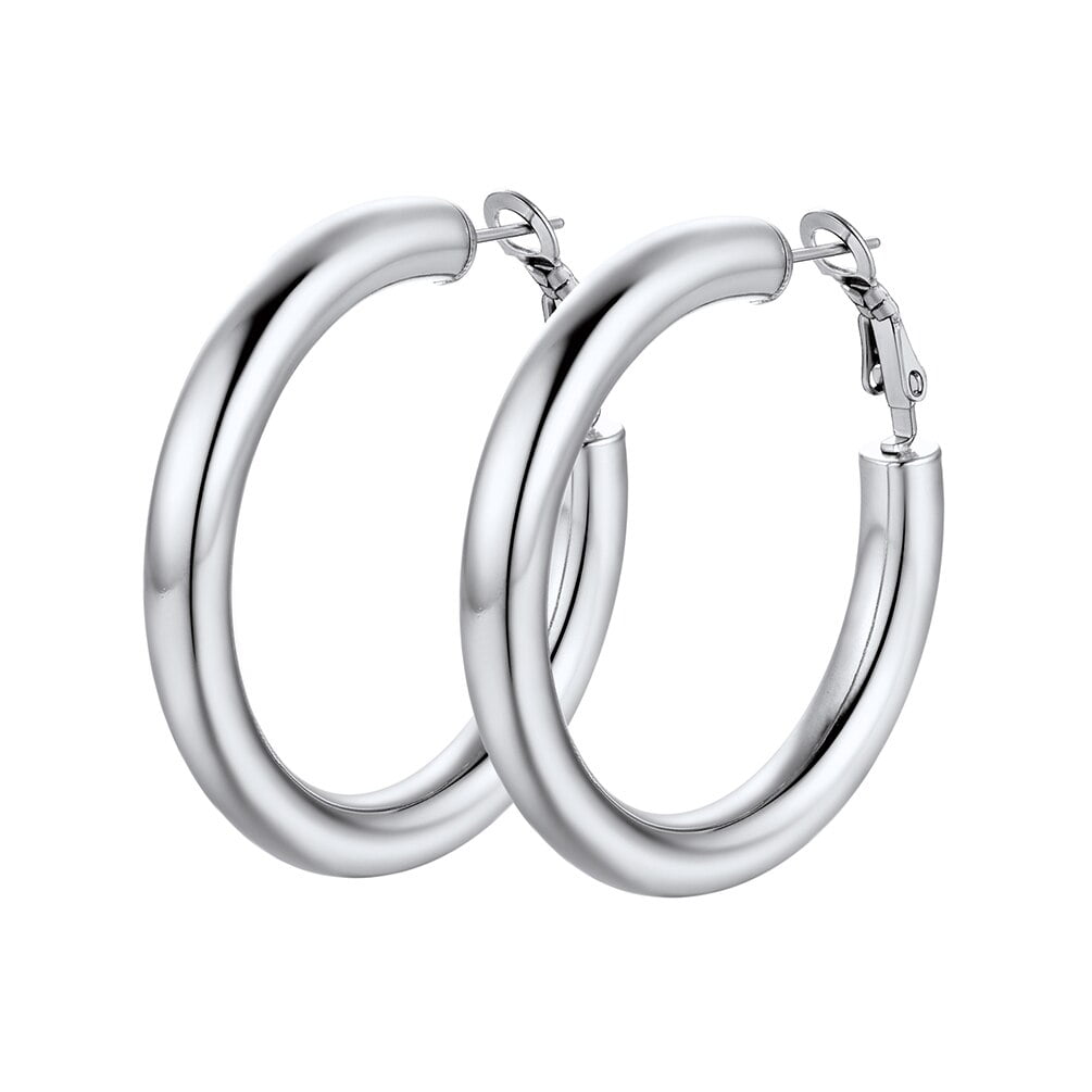 PROSTEEL Women Hypoallergenic Small Silver Hoop Earrings for Sensitive