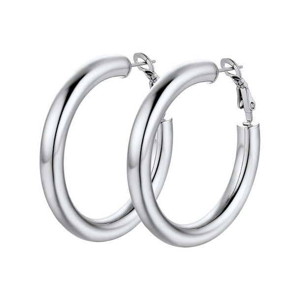 PROSTEEL Women Hypoallergenic Small Silver Hoop Earrings for Sensitive