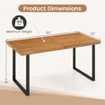 thumbnail image 3 of RELAX4LIFE Outdoor Dining Table for 6, 63’’ Rectangular Wooden Patio Table w/Umbrella Hole, Acacia Wood Tabletop & U-Shaped Metal Legs, Farmhouse Indoor Outdoor Use for Kitchen Garden Porch Backyard, 3 of 9