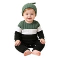 thumbnail image 7 of larppty Newborn Baby Boy Clothes Fall Winter Cute Infant Outfits Long Sleeve Romper Hat Bodysuit Jumpsuits, 7 of 7