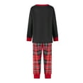 thumbnail image 4 of Elippeo Christmas Family Pajamas Matching Set Letter Christmas Tree Print Long Sleeve Tops and Plaid Pants Sleepwear Nightwear, 4 of 10