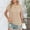 Beige, variant on Womens Shirts Short Sleeve Crew Neck Hollow Out Knit Top Polyester Spring Fashion Summer Outfits Plus Size Blouses Dressy Casual Casual Tops for Women Light Blue,S