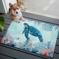 thumbnail image 3 of Coastal Turtle Blue Entryway Rug 2'x3'&nbsp; Non Slip Front Door Mats, Summer Beach Nautical Coral Starfish Entrance Rugs Indoor Outdoor Carpet, Washable Floor Mats Small Area Rug for Bedroom Kitchen, 3 of 8