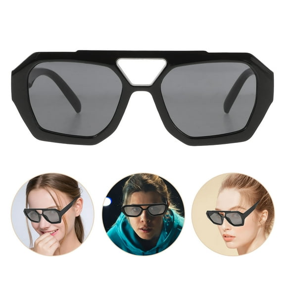 OUNONA Rim Retro Sunglasses Baby Woman 15.50X14.20X5.20CM Black