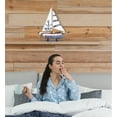 thumbnail image 7 of CoTa Global Ocean Blue Sailboat Decor - Large Handmade Wooden Boat Decor Cute Beach Style Model Sail Boat Decorations, Nautical Themed Table Top Decor Living Room Centerpiece - Handmade Color May Vary, 7 of 7