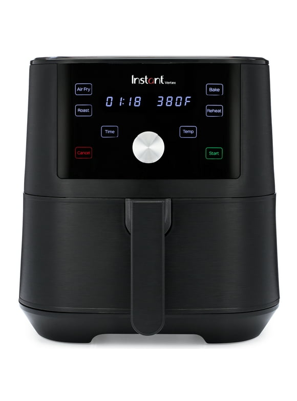 Instant Vortex 6-Quart Air Fryer Oven with Single Basket, 4-in-1 Function, Black